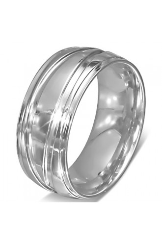 SALE - 8mm plieninis Criss Cross žiedas